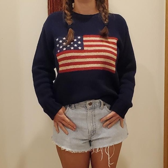 Vintage American Flag Sweater 